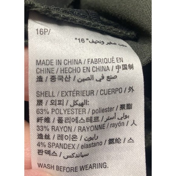 Style & Co Dress Pants Womens 16P Green Straight Leg Tummy Control Comfort Waist - Picture 5 of 7